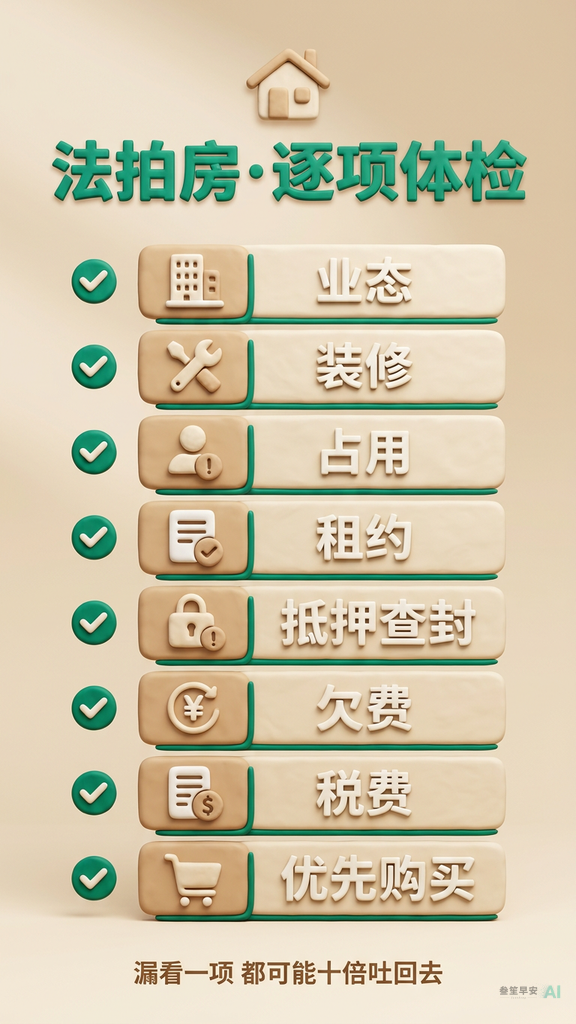 一套法拍房，要逐项体检